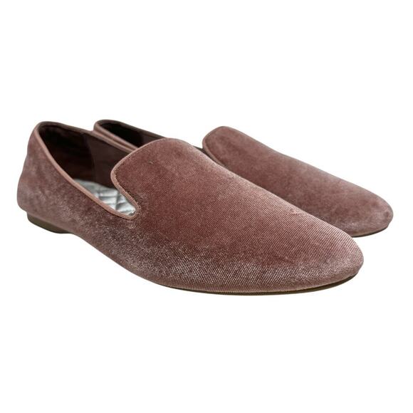 Birdies The Starling Velvet Flat Loafers Dusty Rose Pink‎ Size US 10 - Picture 1 of 13